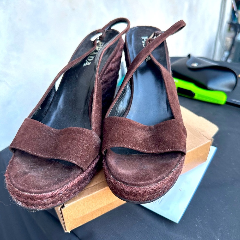 Prada suede wedges